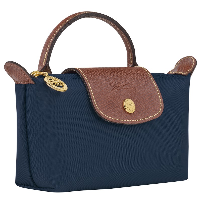 Longchamp Le Pliage Original Pouch With Handle Azul Marino | UJ0731289