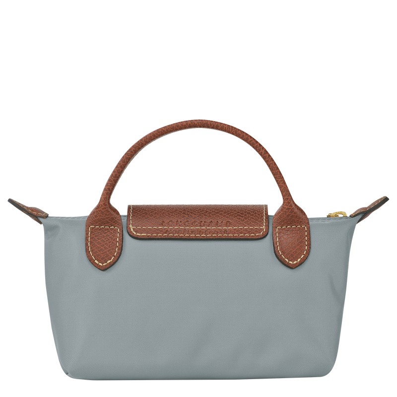 Longchamp Le Pliage Original Pouch With Handle Steel | DI9287460