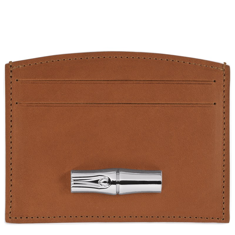 Longchamp Le Roseau Card Holder Cognac | BS7436502