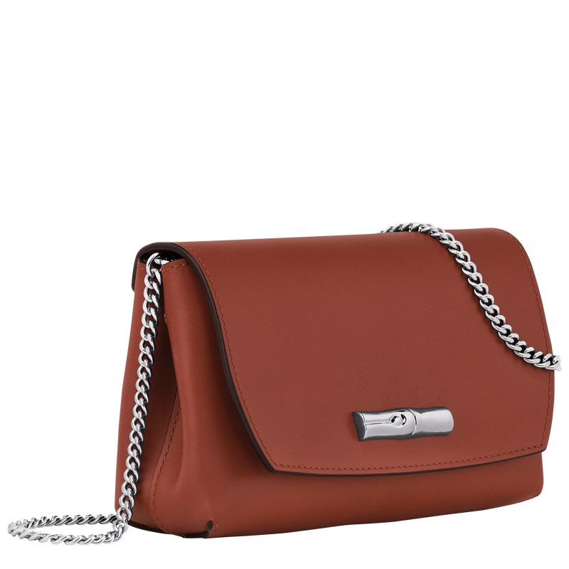 Longchamp Le Roseau Clutch Mahogany | ZW2387051