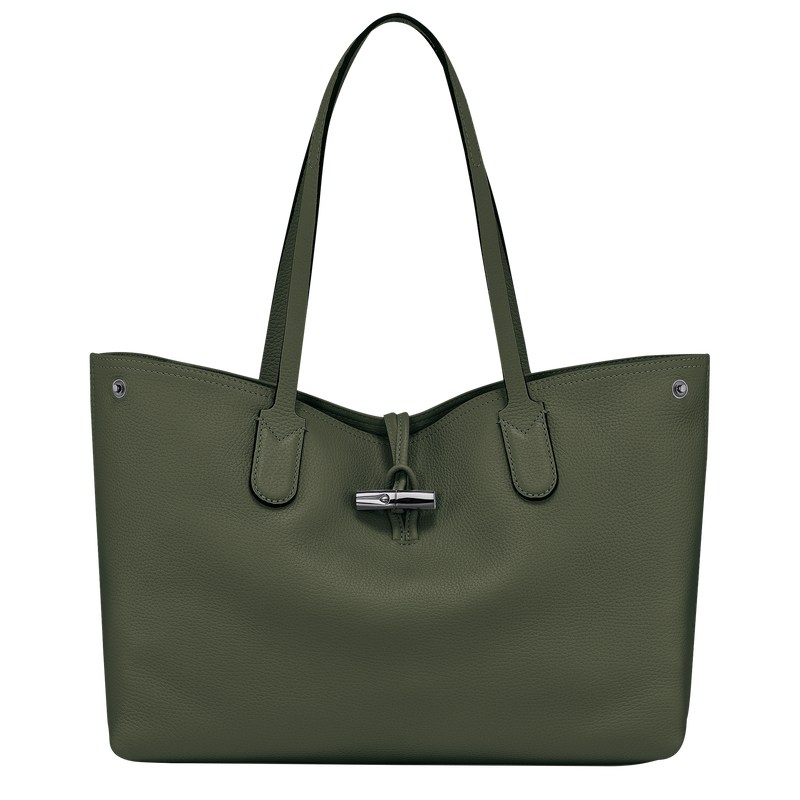 Longchamp Le Roseau Essential L Tote Bag Kaki | QK9476583