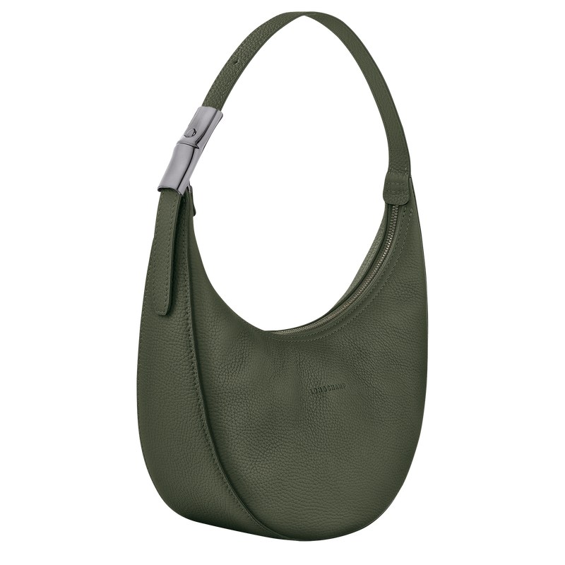 Longchamp Le Roseau Essential M Hobo Bag Kaki | KD8259641