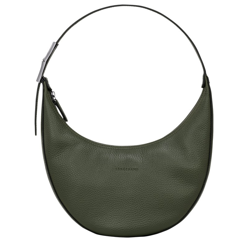 Longchamp Le Roseau Essential M Hobo Bag Kaki | KD8259641