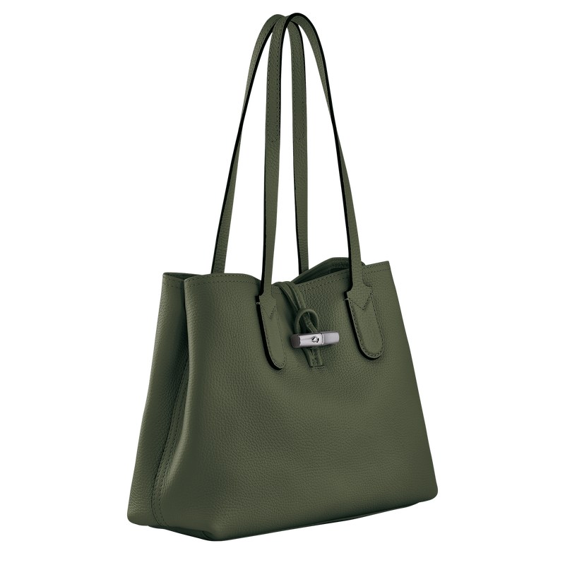 Longchamp Le Roseau Essential M Tote Bag Kaki | OI4087152