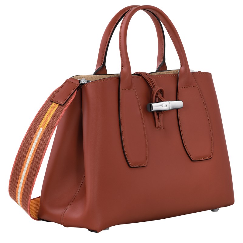 Longchamp Le Roseau M Handbag Mahogany | UJ1865047