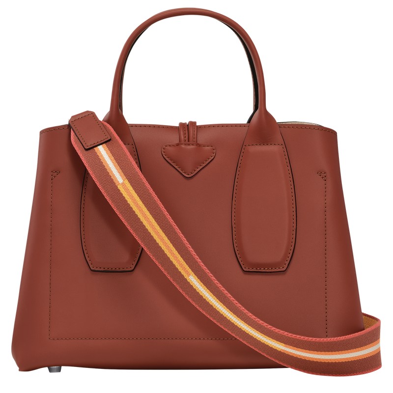 Longchamp Le Roseau M Handbag Mahogany | UJ1865047