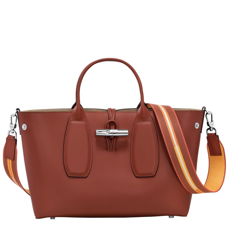 Longchamp Le Roseau M Handbag Mahogany | UJ1865047