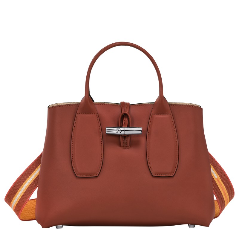 Longchamp Le Roseau M Handbag Mahogany | UJ1865047