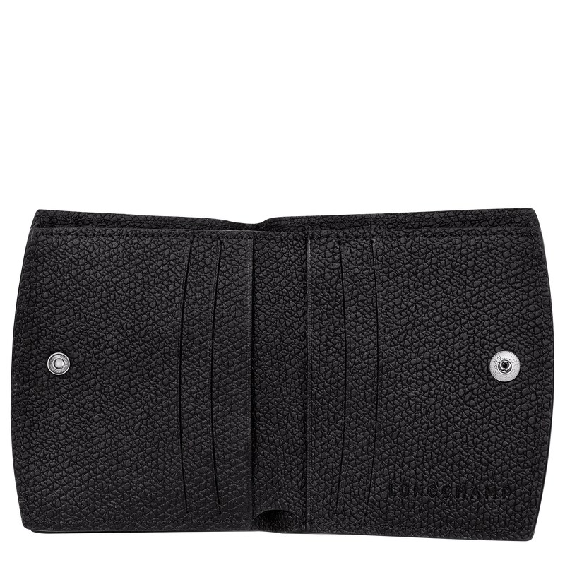 Longchamp Le Roseau Wallet Negras | EC2537190