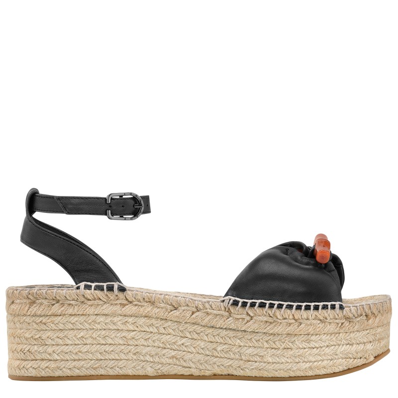 Longchamp Le Roseau Wedge Espadrilles Negras | HE1645729