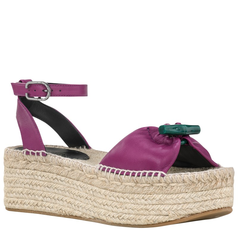 Longchamp Le Roseau Wedge Espadrilles Violet | ZK4725031