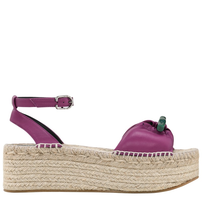 Longchamp Le Roseau Wedge Espadrilles Violet | ZK4725031