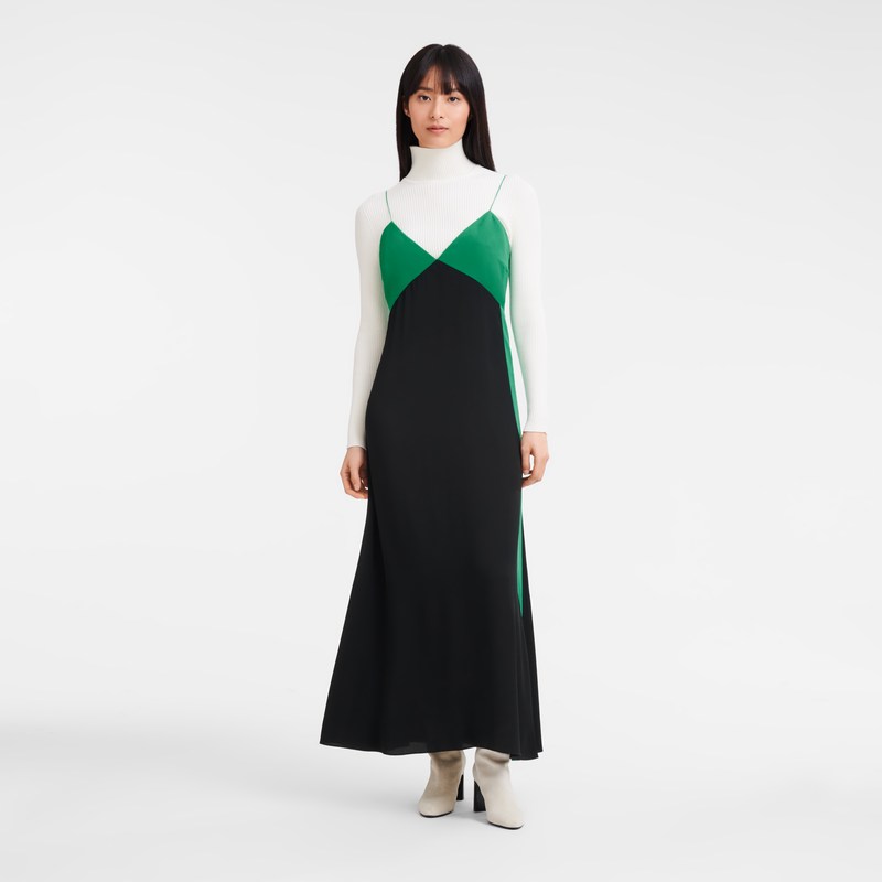 Longchamp Long Dress Verde Negras | PZ8471265