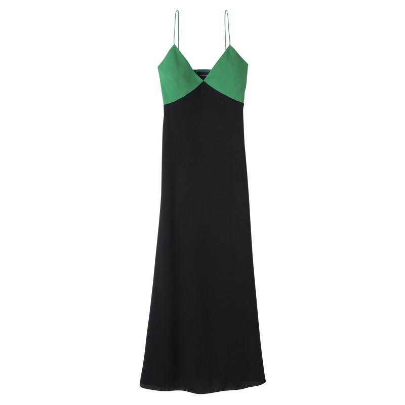 Longchamp Long Dress Verde Negras | PZ8471265