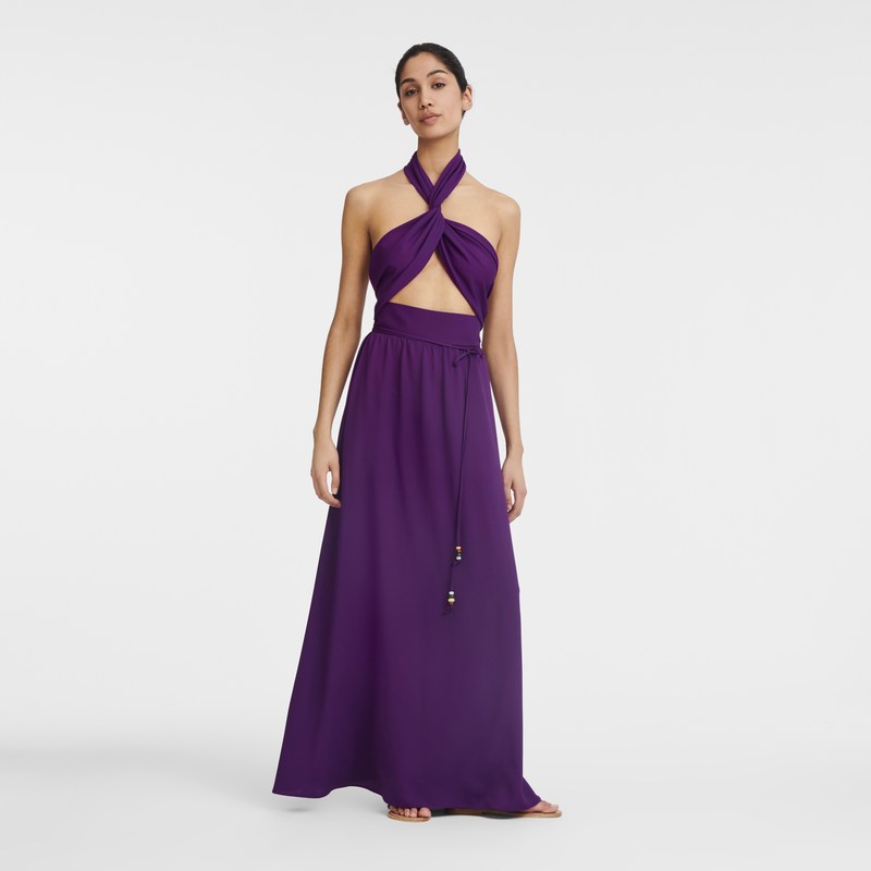 Longchamp Long Dress Violet | RB3687092