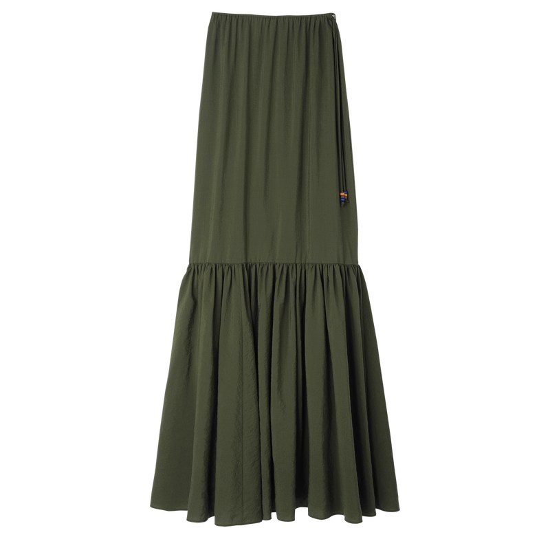 Longchamp Long Skirt Kaki | ZT4925706