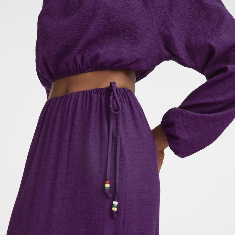 Longchamp Long Skirt Violet | SX7315026