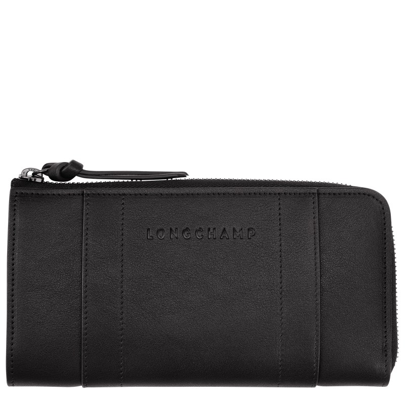 Longchamp Longchamp 3d Zip Around Wallet Negras | DC3142896