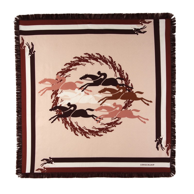 Longchamp Longchamp Jumping Silk Scarf 70 Nude | PA6435021