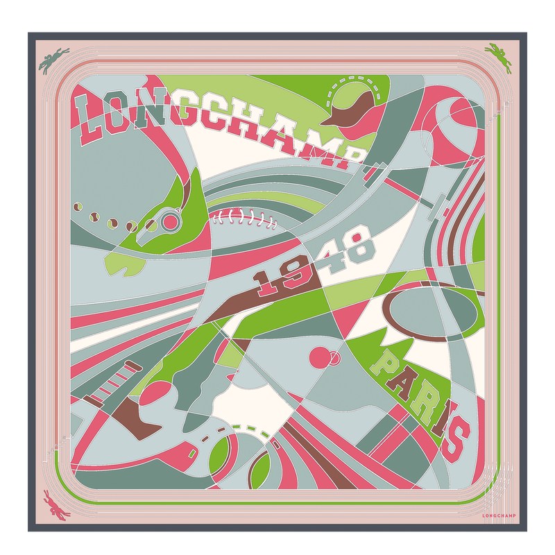 Longchamp Longchamp League Silk Scarf 90 Celadon | JA2164087