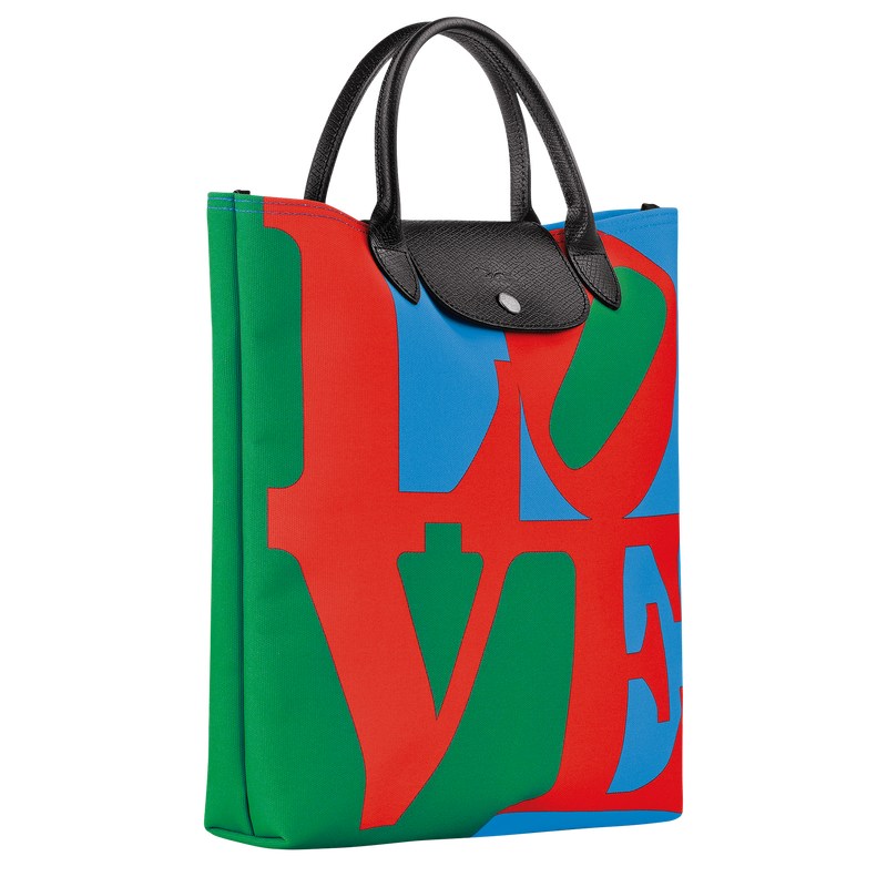 Longchamp Longchamp X Robert Indiana L Handbag Rojas Azul Marino | YV3472815