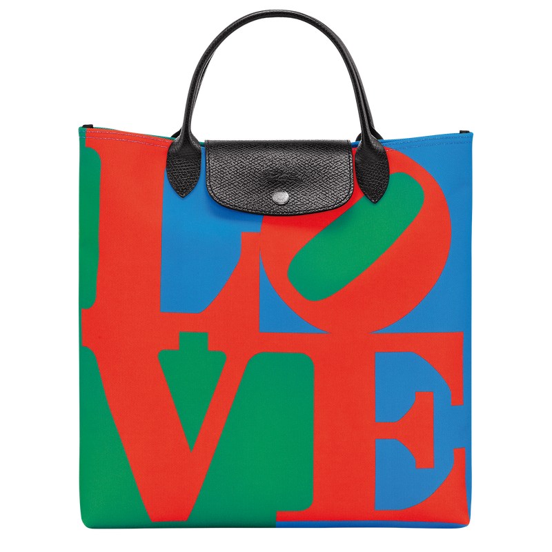 Longchamp Longchamp X Robert Indiana L Handbag Rojas Azul Marino | YV3472815