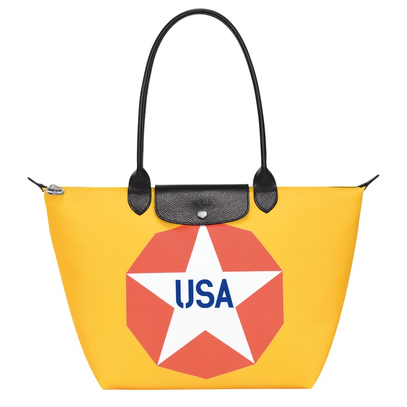 Longchamp Longchamp X Robert Indiana L Tote Bag Azules | EG4805692