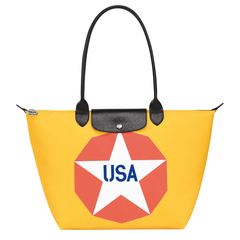 Longchamp Longchamp X Robert Indiana L Tote Bag Azules | UJ9710456