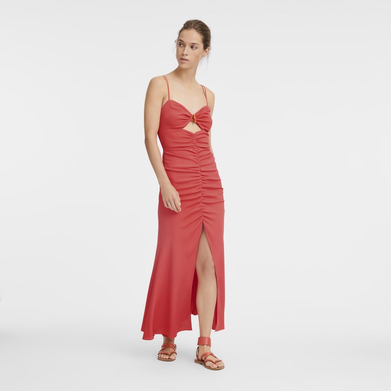 Longchamp Midi Dress Strawberry | DC5073289