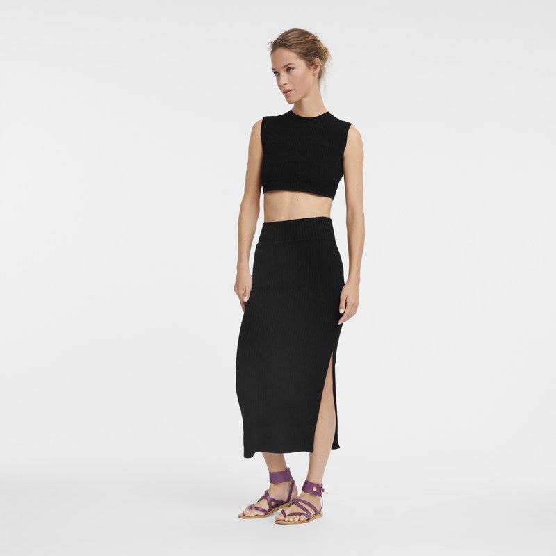 Longchamp Midi Skirt Negras | IS5678431