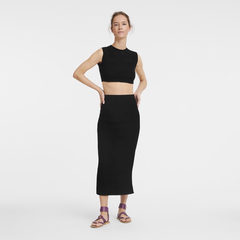 Longchamp Midi Skirt Negras | IS5678431