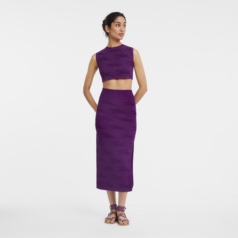 Longchamp Midi Skirt Violet | NC2678539