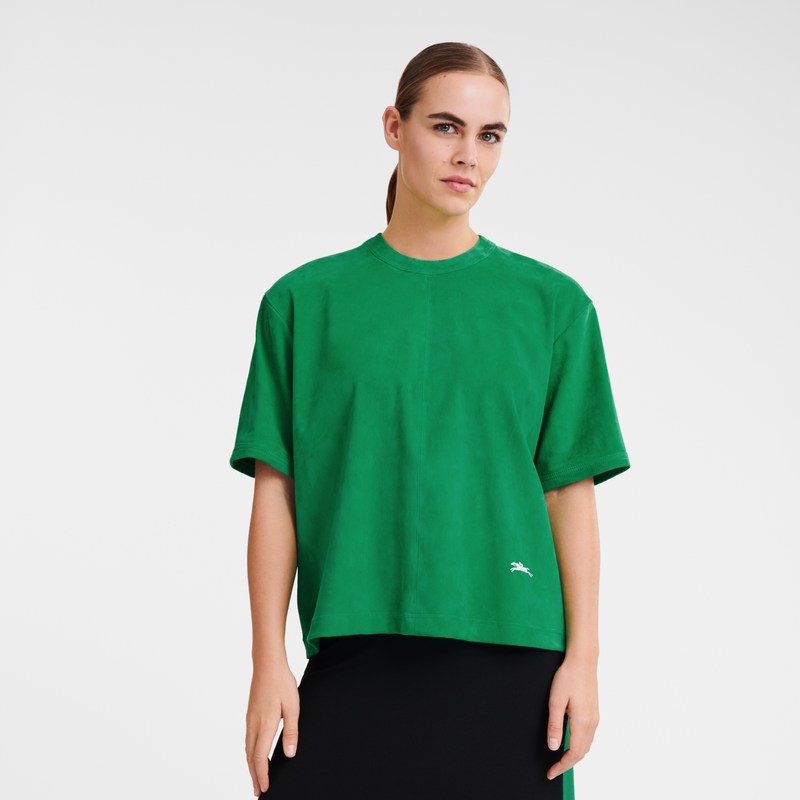 Longchamp Short Leather Top Verde | FE8297134