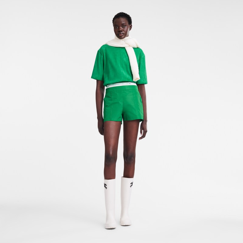 Longchamp Short Pants With Belt Patch Verde | RZ7649820