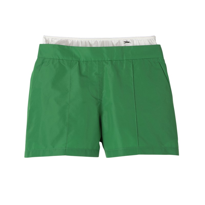 Longchamp Short Pants With Belt Patch Verde | RZ7649820