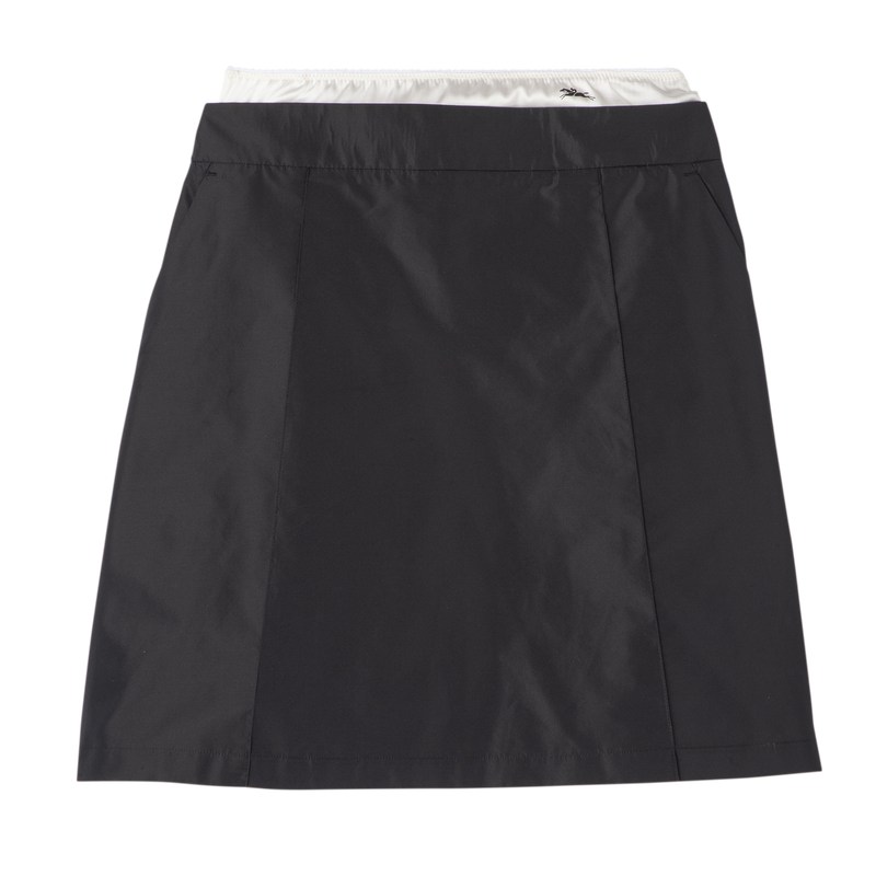 Longchamp Short Skirt With Belt Patch Negras | DH2175396