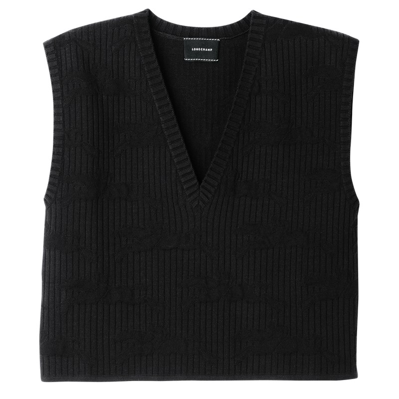 Longchamp Sleeveless Sweater Negras | UK5936048