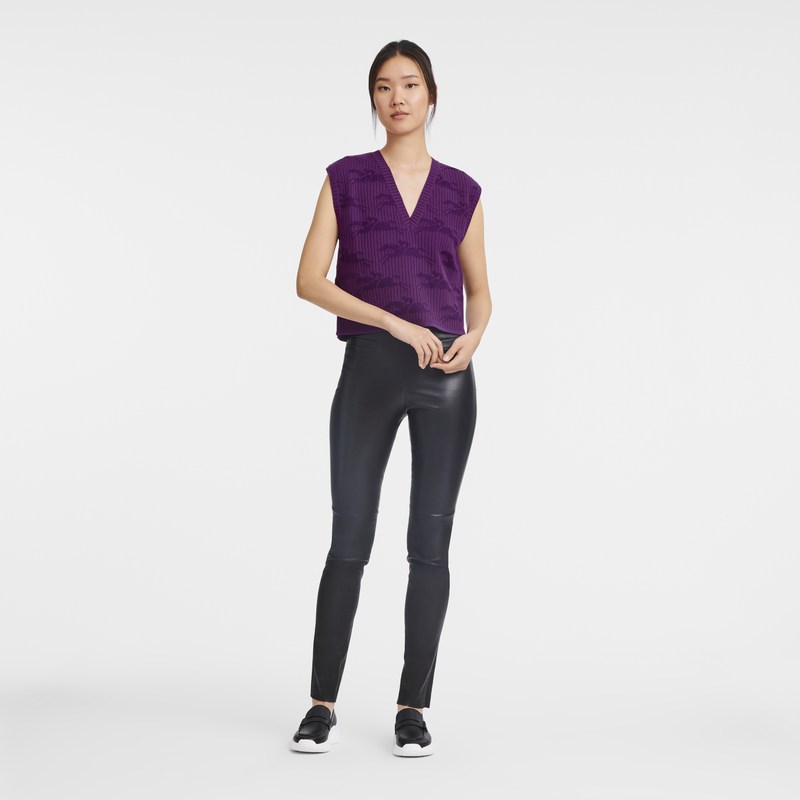 Longchamp Sleeveless Sweater Violet | DE3051946