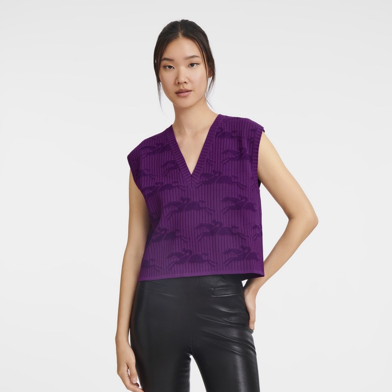 Longchamp Sleeveless Sweater Violet | DE3051946