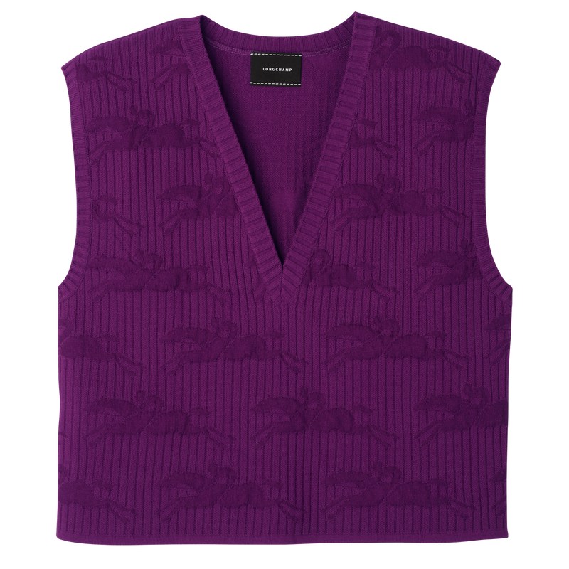 Longchamp Sleeveless Sweater Violet | DE3051946