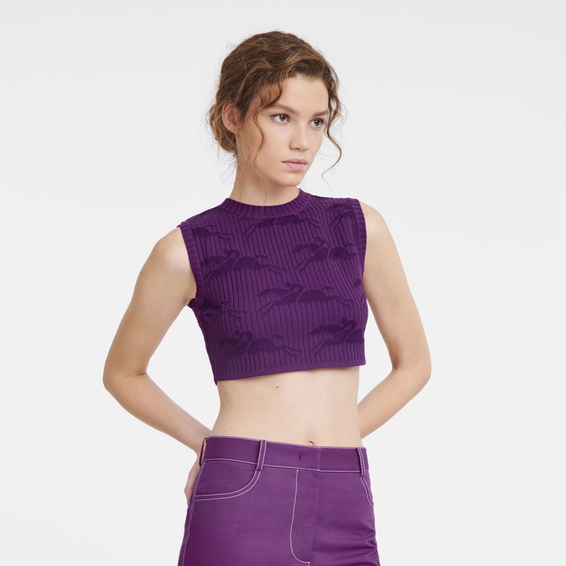 Longchamp Sleeveless Top Violet | MT6714039