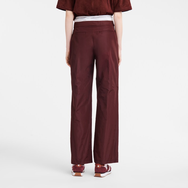 Longchamp Straight Pants With Patch Burdeos | RD1063928