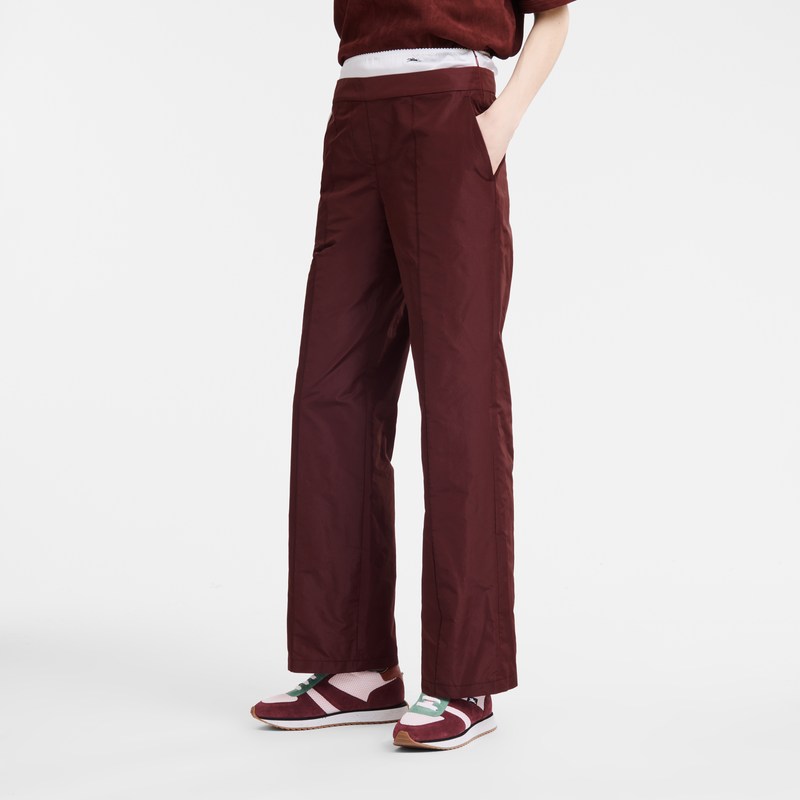 Longchamp Straight Pants With Patch Burdeos | RD1063928