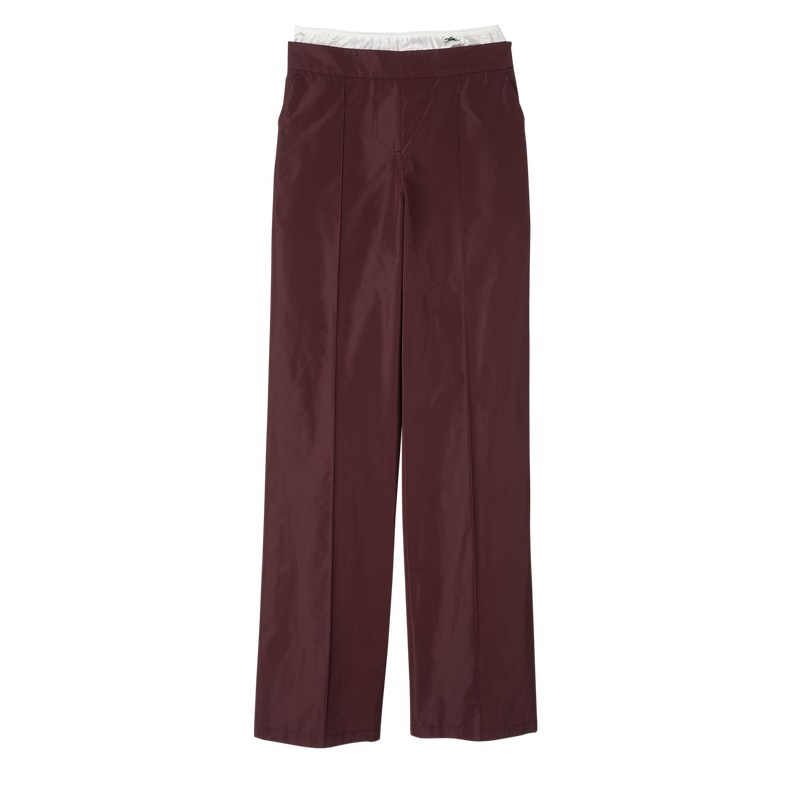 Longchamp Straight Pants With Patch Burdeos | RD1063928