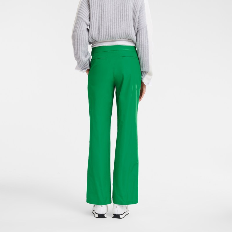 Longchamp Straight Pants With Patch Verde | ZS6734159