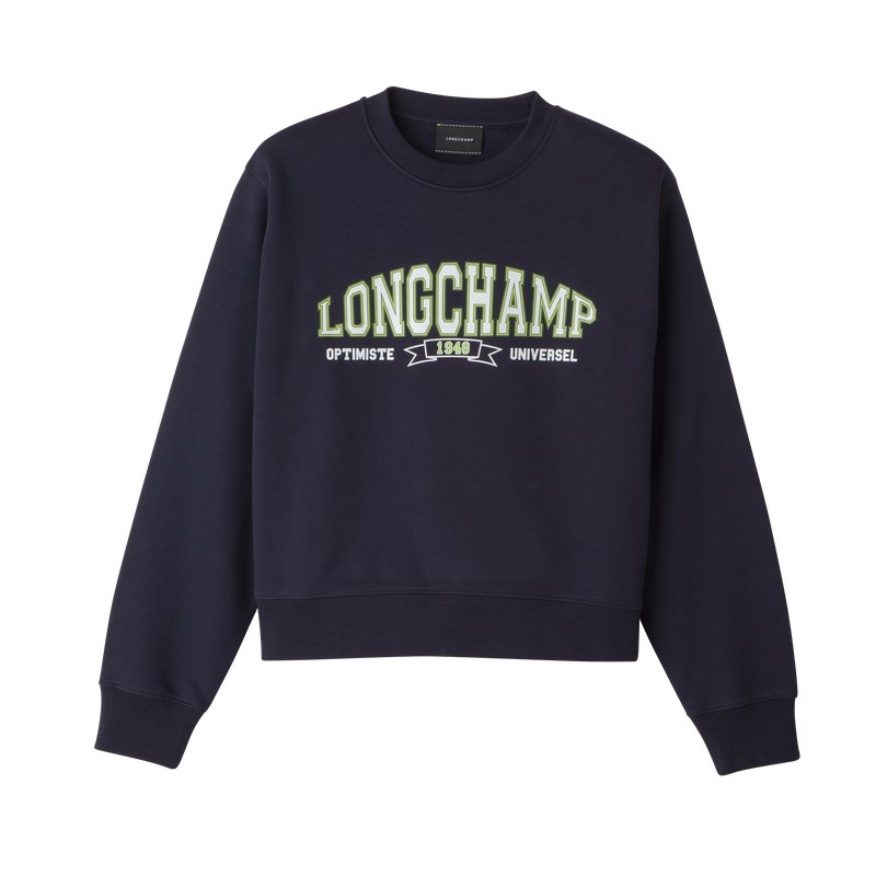 Longchamp Sweatshirt Azul Marino | VY4012857