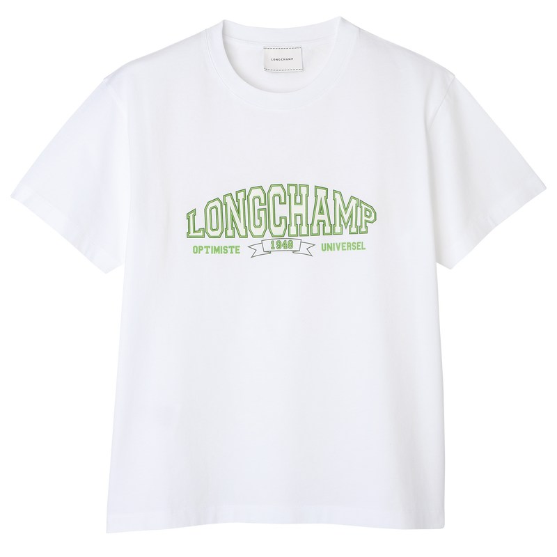 Longchamp T-shirt Blancas | RD6403275