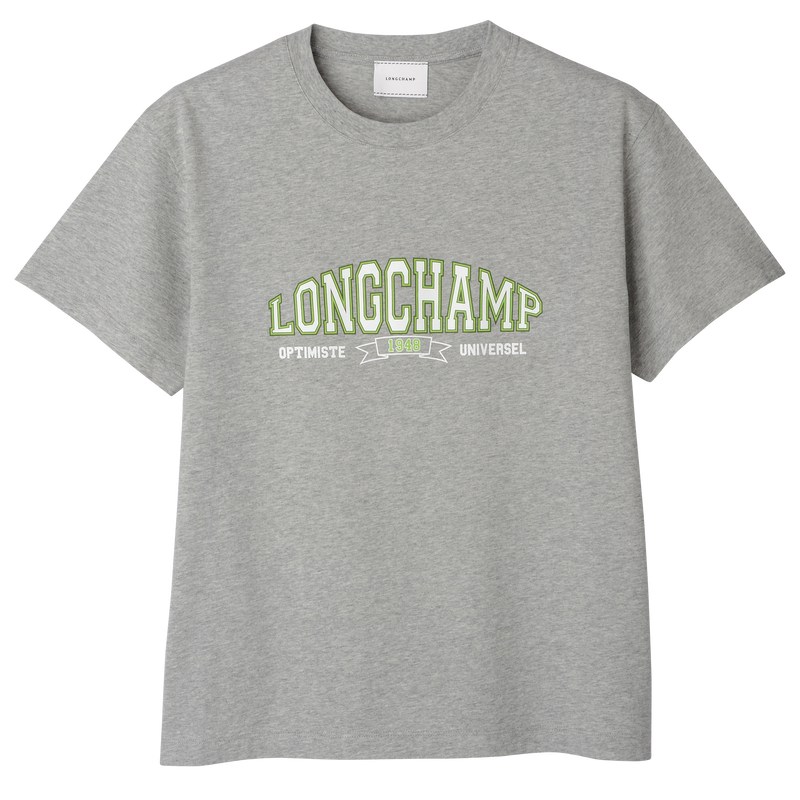 Longchamp T-shirt Gris | TU5982173