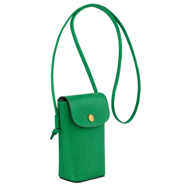 Longchamp Épure Phone Case With Leather Lace Verde | BC3965182